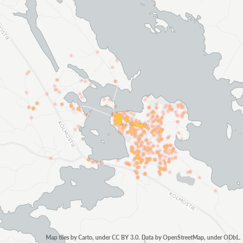 39500 Yritystiheys lämpökarttana