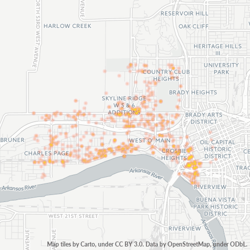 74127 Business Density Heatmap
