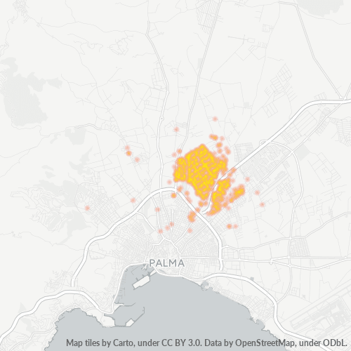Mapa de calor para código postal 07009