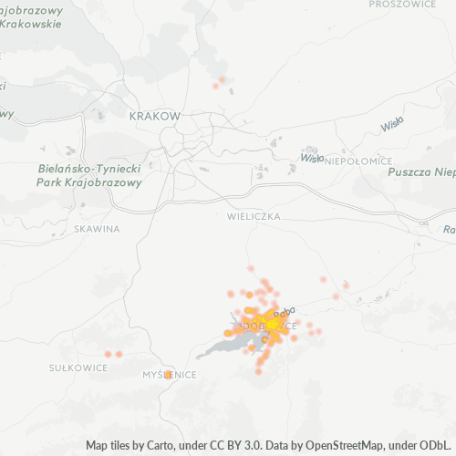 32-410 Mapa intensywności działalności gospodarczej