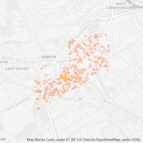 19085 Business Density Heatmap