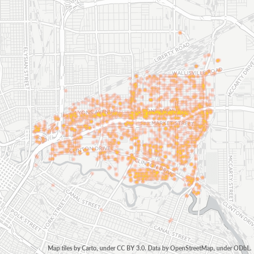 77020 Business Density Heatmap