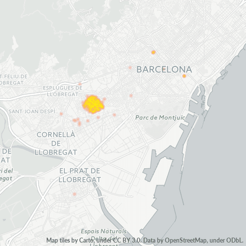 08905 Mapa de calor de densidad empresarial