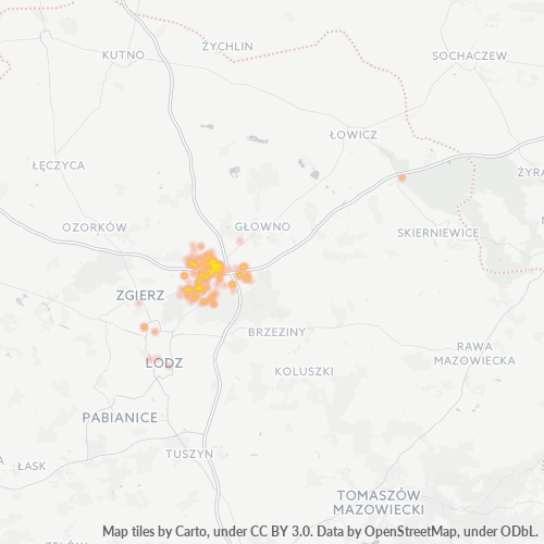 95-010 Mapa intensywności działalności gospodarczej