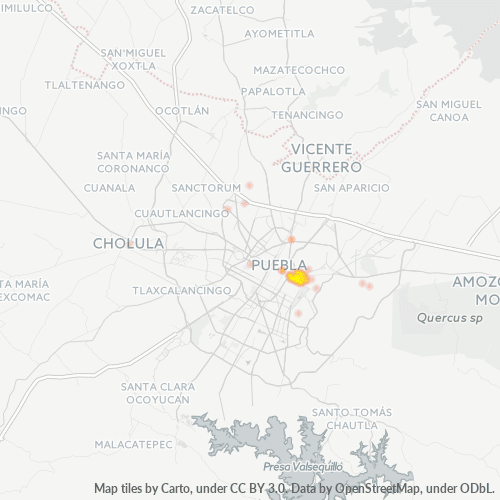 72377 Mapa de calor de densidad empresarial
