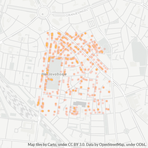 Heatmap voor postcode 6524