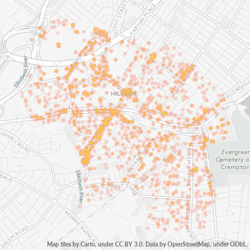 07205 Business Density Heatmap