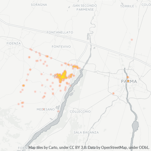 Mappa di calore per cap 43015