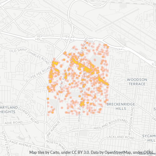 63074 Business Density Heatmap