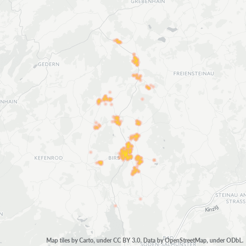 Heatmap für plz 63633