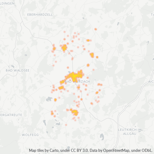 Heatmap für plz 88410
