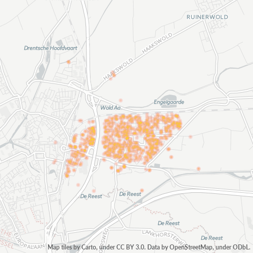 Heatmap voor postcode 7943