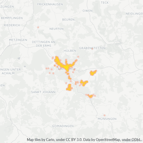 Heatmap für plz 72574