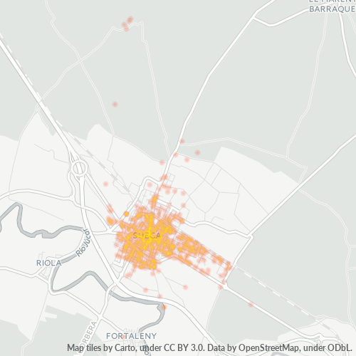 Mapa de calor para código postal 46410