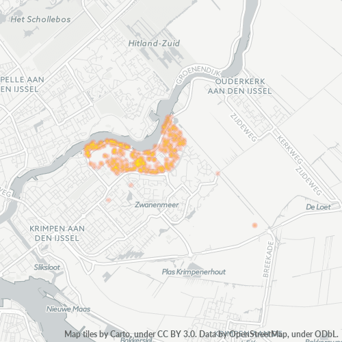 Heatmap voor postcode 2924