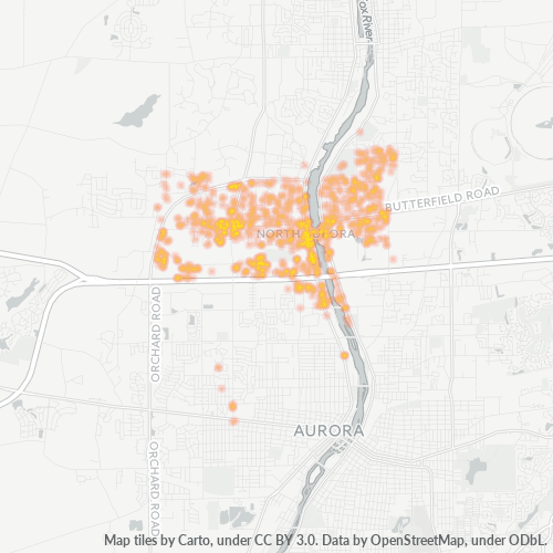 60542 Business Density Heatmap