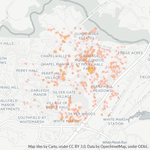 21128 Business Density Heatmap