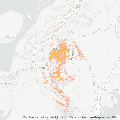 Mapa de calor para código postal 03801