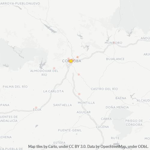 Mapa de calor para código postal 14002