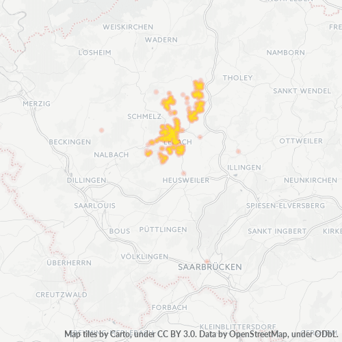 Heatmap für plz 66822