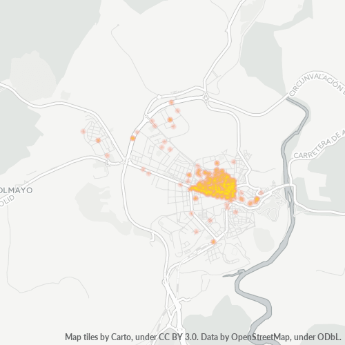 Mapa de calor para código postal 42001