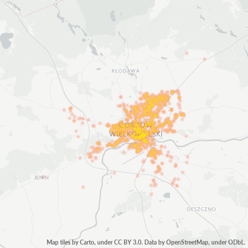 66-400 Mapa intensywności działalności gospodarczej
