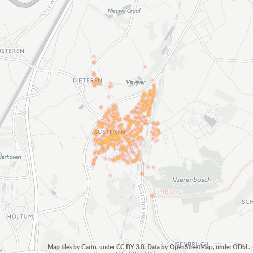 Heatmap voor postcode 6114