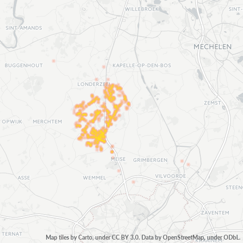 Heatmap voor postcode 1861