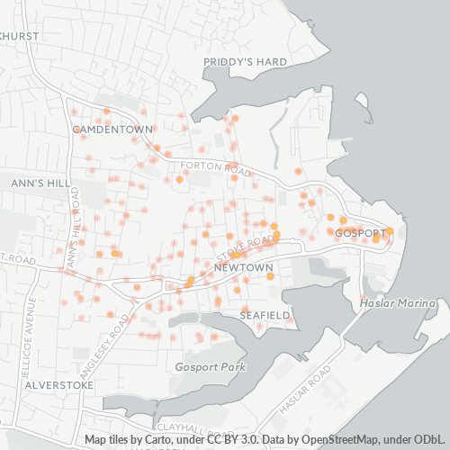PO12 Business Density Heatmap