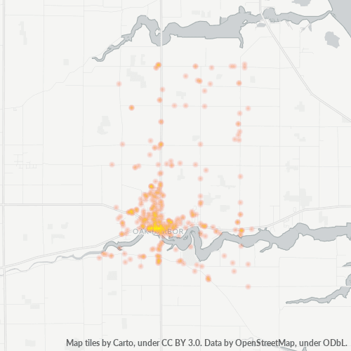 43449 Business Density Heatmap