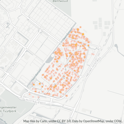 Heatmap voor postcode 2721