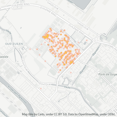 Heatmap voor postcode 3565