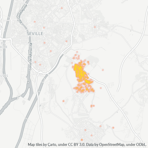 Mapa de calor para código postal 41089