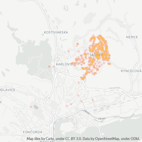 974 11 Teplotná mapa obchodnej hustoty