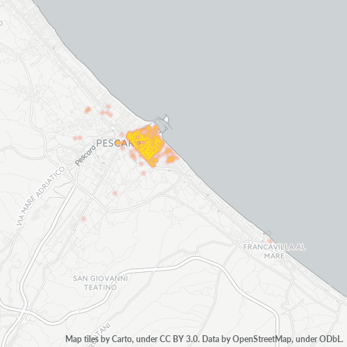 65126 Mappa di concentrazione per la densità di aziende