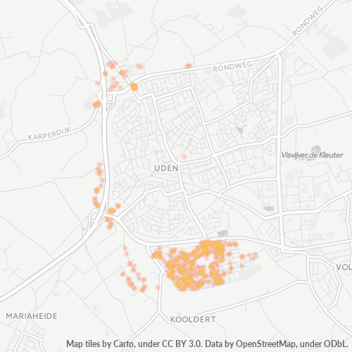 Heatmap voor postcode 5406