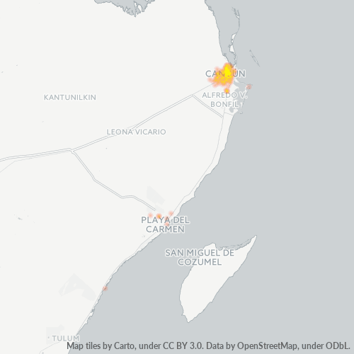 77510 Mapa de calor de densidad empresarial