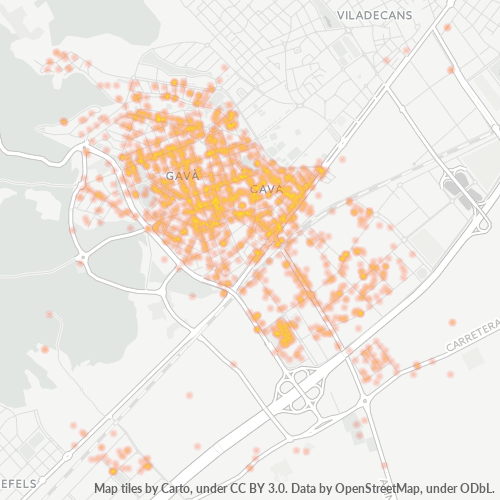 08850 Mapa de calor de densidad empresarial