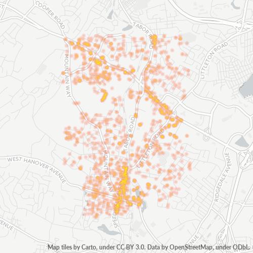 07950 Business Density Heatmap