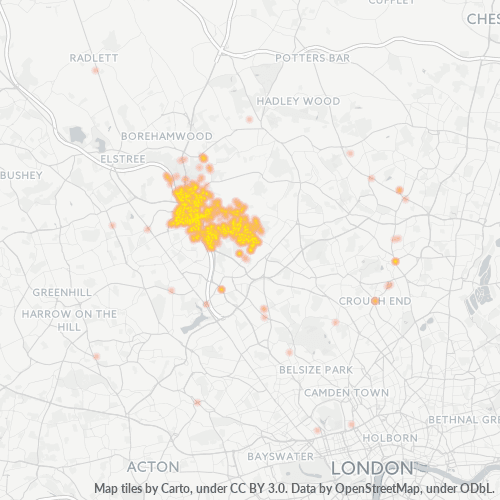 NW7 Business Density Heatmap