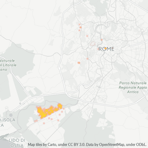 Mappa di calore per cap 00126
