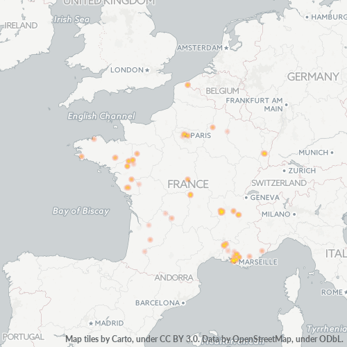 Carte de chaleur pour code postal 97480