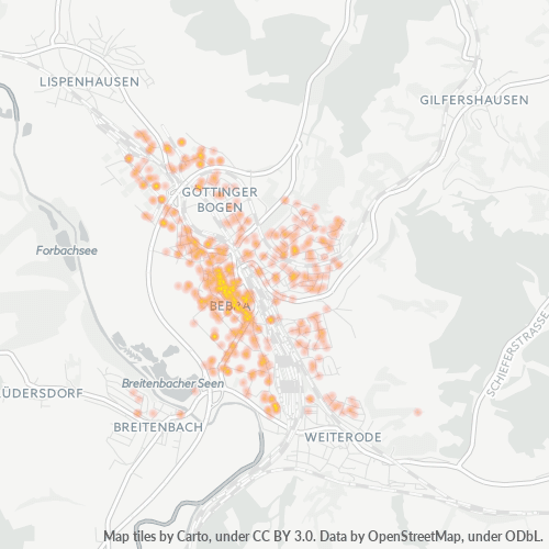 Heatmap für plz 36179