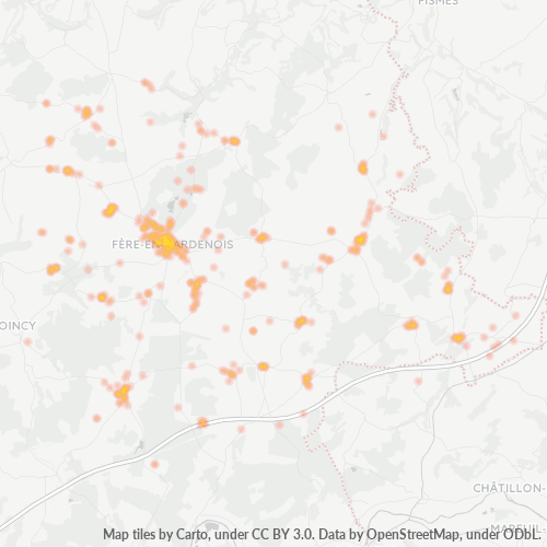 Carte de chaleur pour code postal 02130
