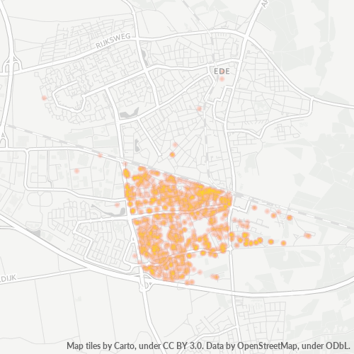 Heatmap voor postcode 6717