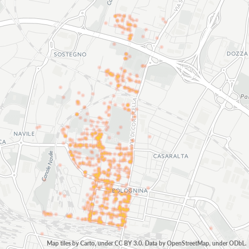 40129 Mappa di concentrazione per la densità di aziende