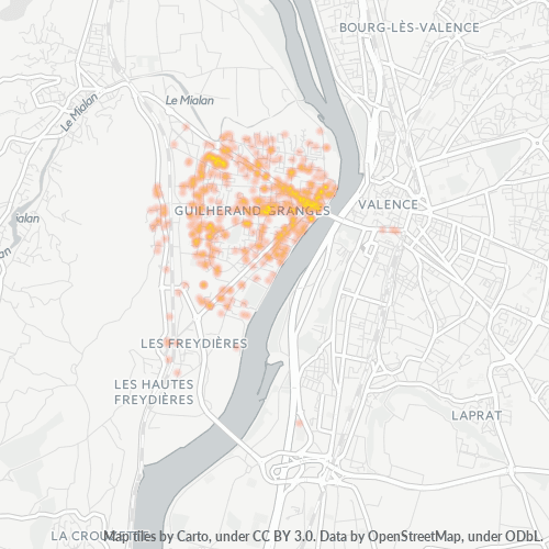 Carte de chaleur pour code postal 07500