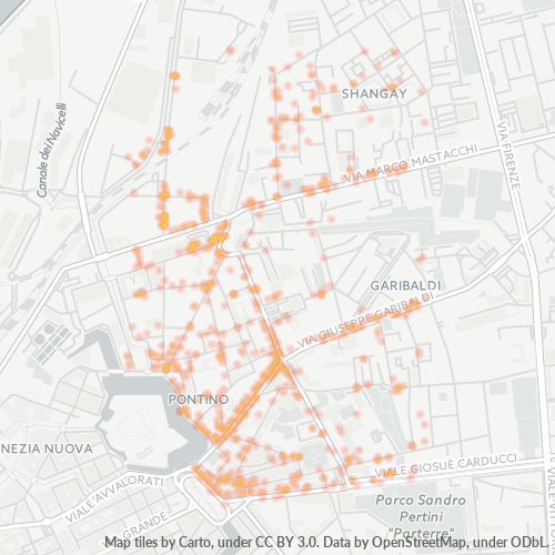 Mappa di calore per cap 57122
