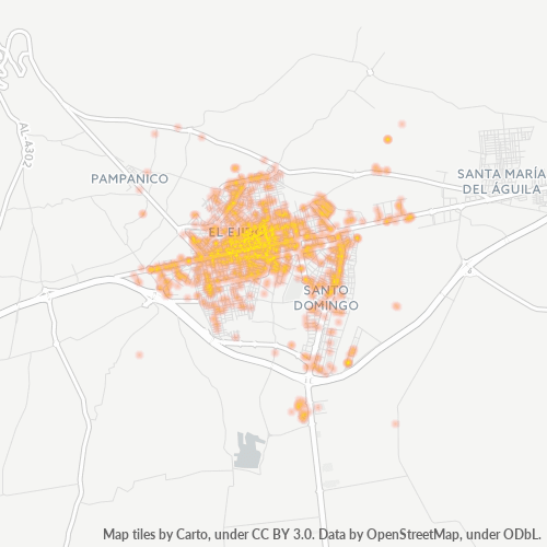 Mapa de calor para código postal 04700