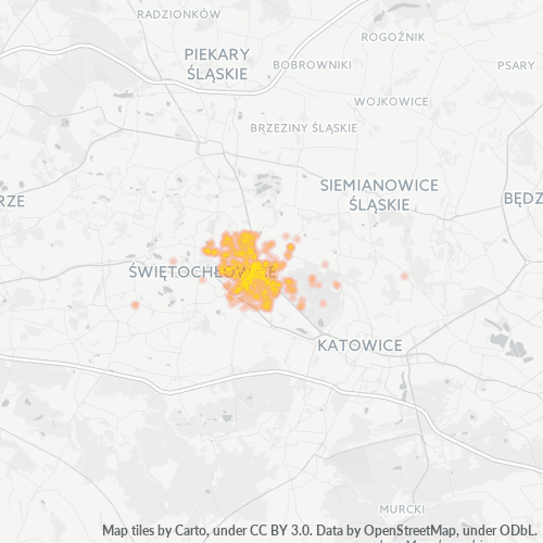 41-500 Mapa intensywności działalności gospodarczej